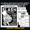 80's Metal Kids Activity Pages Set #1