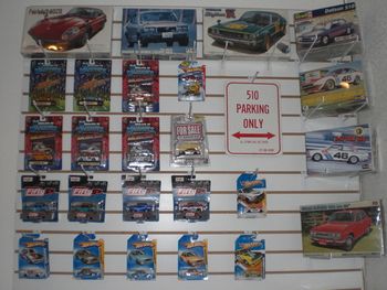 The wall of Datsun toys!
