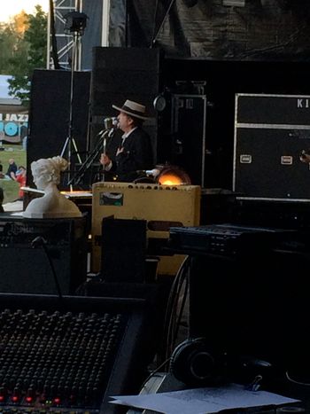 Side stage with Bob Dylan Pori Jazz Festival Finland.  We all got to meet him and hang with his band.  Bettye Lavette gave Mr. Dylan a big kiss and his face lit up!

