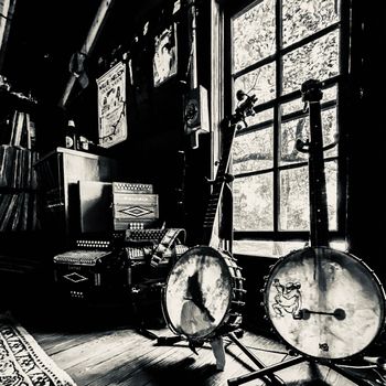 Stuart's corner of his barn, where Room Enough took shape.
