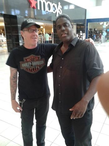 Robert with Burton C Bell singer of Fear Factory about Fear Factory Music and Kalhalla album to be distributed by Sony
