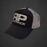 RatPack Curve Peak Trucker Cap - Silver/Grey Logo