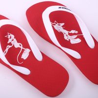 Salmon Red and White RatPack Flip Flops 