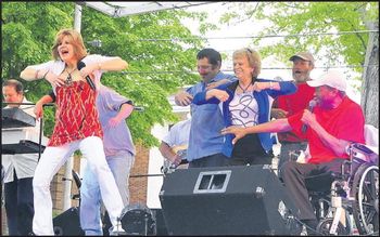Cindy and Danny Woods doing the "Funky Chicken" at the 2013 Friday After Five in Statesville, NC
