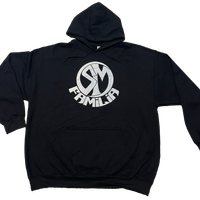 Hoodie Circle Stamp Logo WTE/BLK #H01WB