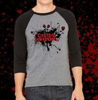 Casting Shadows Rose Splatter Baseball Tee