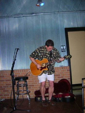 The old alley - Ending the night with "Leaving Home" at the former B & B (now Talley's) in my hometown of Beaverdale, May '06. Their patio was once an alley where I used to run around as a kid.
