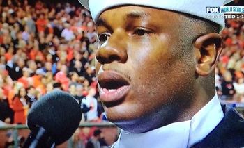 Steven Powell sings at MLB World Series game at AT&T park
