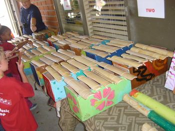 BAMBOO MARIMBA - Just some of the 20 my students made!
