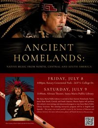 FREE 11am - "ANCIENT HOMELANDS" native music of North, Cenrtal & South America with Martin Espino
