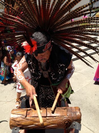 Martin playing for Aztec ceremonies
