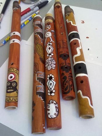 BAMBOO FLUTES - made by Adults using natural paint we made. My most requested workshop
