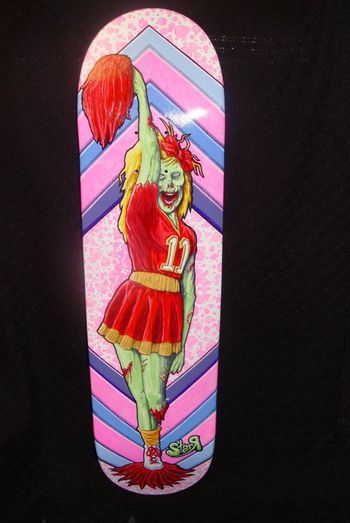 Zombie Cheerleader Custom Skateboard
