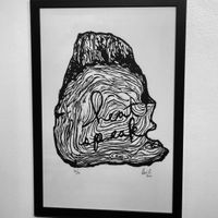 Black Framed Woodcut Print 12"x18" (Signed and Numbered)