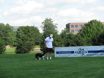 Marty and disc dog Gracie at the UFO World Cup
