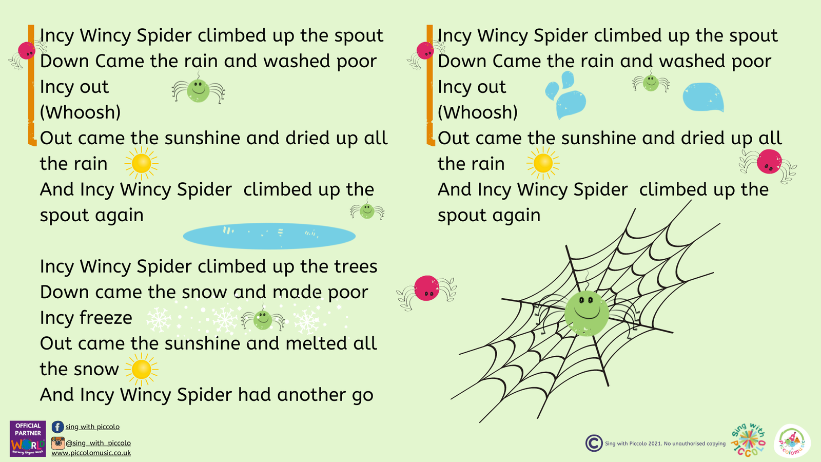 itsy bitsy spider  Nursery rhymes lyrics, Rhyming poems for kids