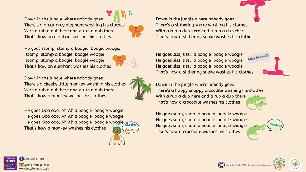 Jungle Songs for Early Years Down in the Jungle Rhyme