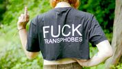 Printed T-shirt - +XP Logo & Fuck Transphobes