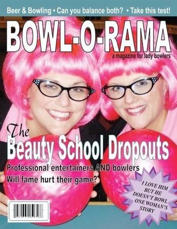 Beauty School Dropouts Promo Musical Comedy Act Loretta on left as Sister Capri and Tiffany Ellen right as Kitty
