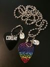 Corday Rainbow Leopard DNA Guitar Pick Necklace