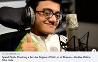 Sparsh Shah featured by Berklee Online on TakeNote (Inspiration for Music Makers)