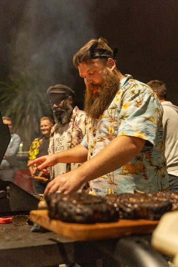 Watching the Bearded Canadian work the grill is like watching an orchestra conductor - bewildering but entrancing
