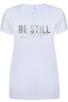 WOMENS BE STILL WHITE METALLIC