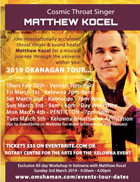 Matthew Kocel - Heal & Immerse - Okanagan Tour 2019