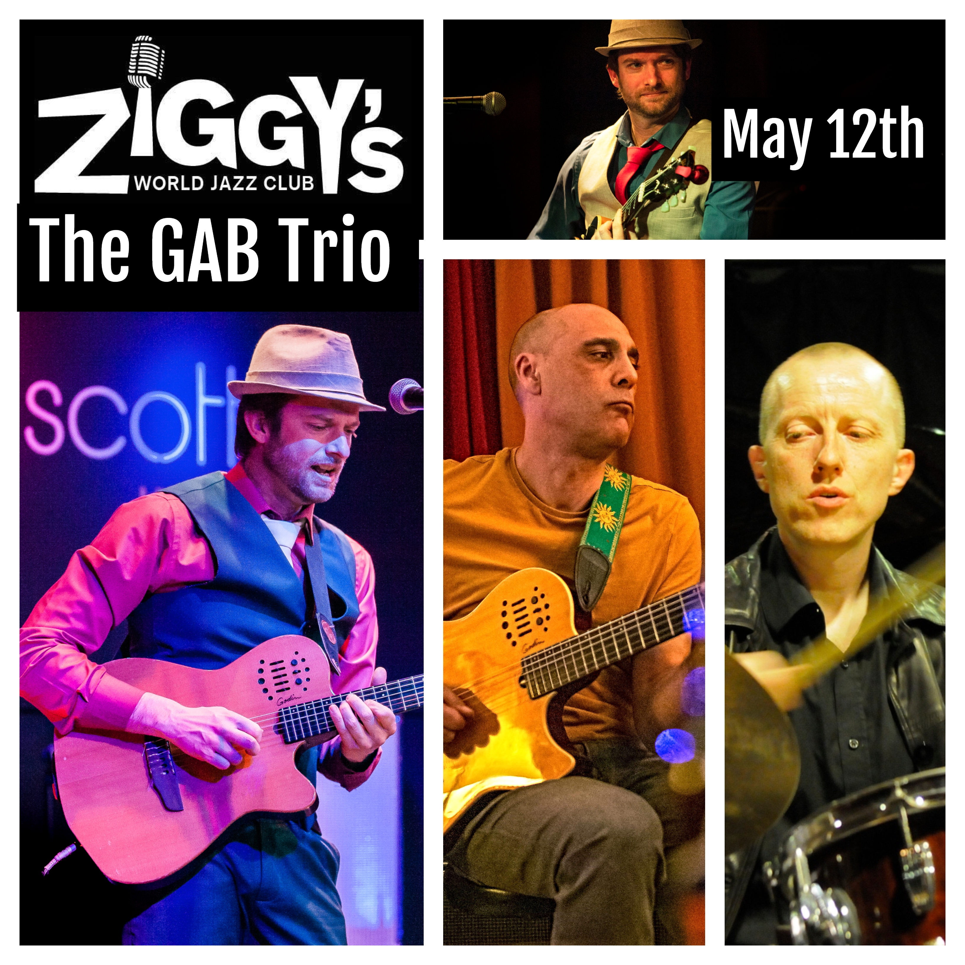 Ziggy's presents: The GAB Trio @ Ziggy's World Jazz Club - May 12 2023,  8:00PM