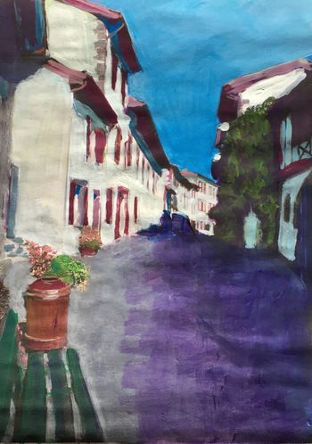 Village Life St Jean acrylic 2017
