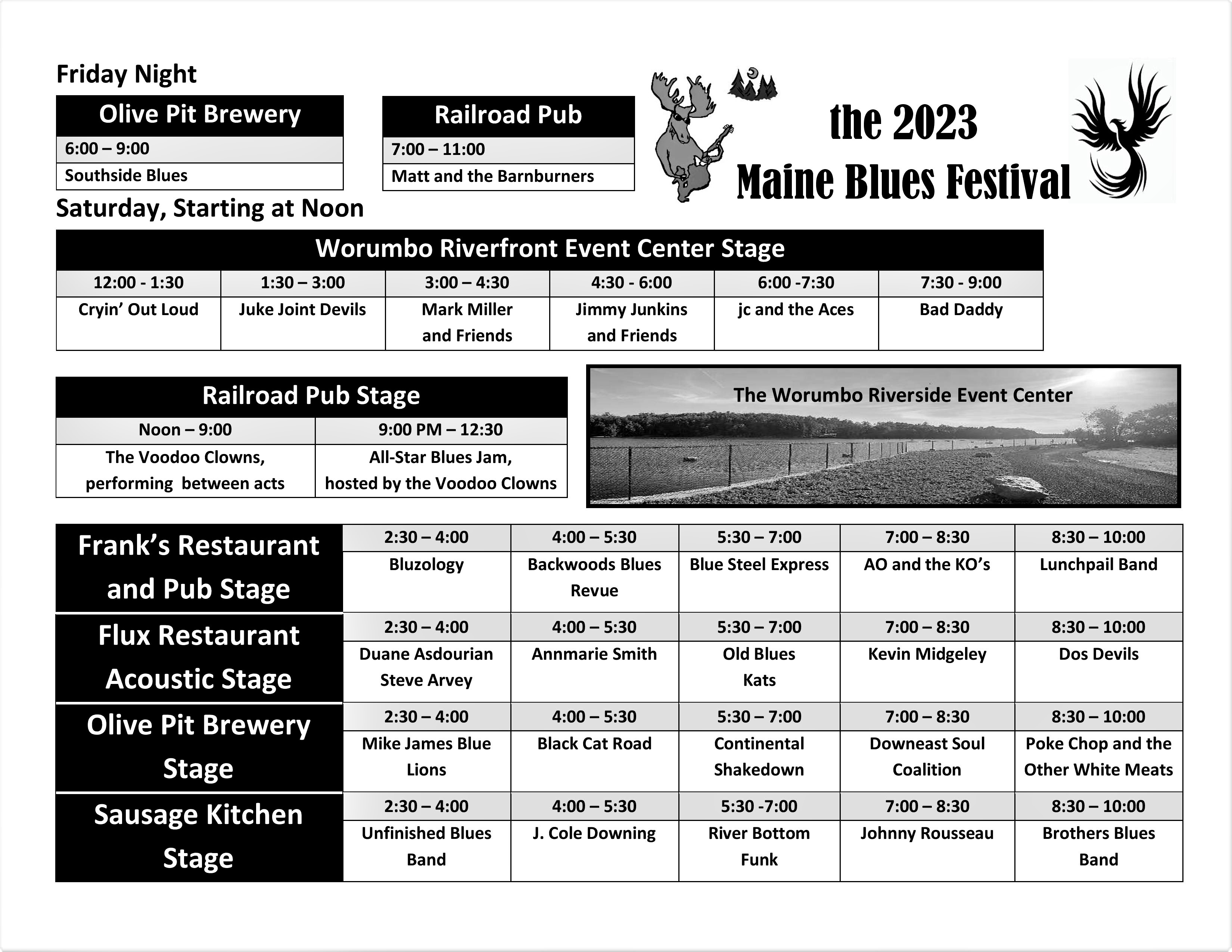 Maine Blues Festival Performance Schedule