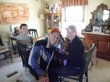 Jeff & Gail from Terejas, NM, with their Adia girl, a Ra/Hellza pup. October 13, 2012
