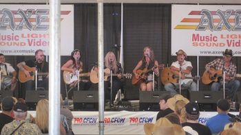 The Travelling Mabels performing at the Axe Songwriters tent

