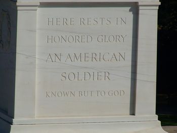 One of our nation's best known and most revered tombs--The tomb of the unknown soldier.
