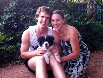 Toby with his new family, Bree & Josh.
