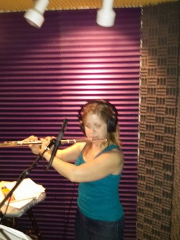 Jan laying down some flute tracks for Mara Levine's upcoming CD - May 23, 2012
