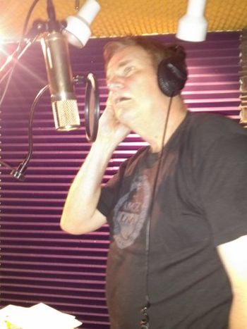 Rusty recording a harmony vocal for Mara Levine's upcoming CD - May 23, 2012
