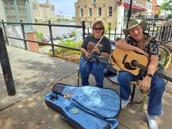 Busking at Cafe M
