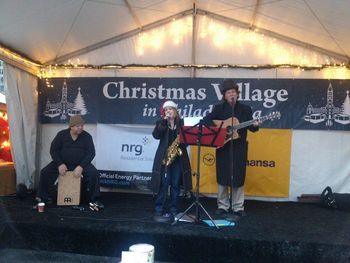 Performing at the Christmas Village in Love Park with Bryan Cooper - December 2013.
