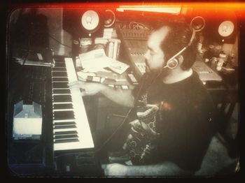 "Jason overdubbing some keyboard tracks"
