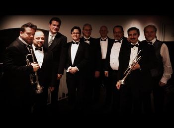 Backstage pre-show: Michael Amante (Prince of the high C's) Concert, Temple University PAC. April 2014 — with Matthew Cappy, Randy Kapralick, Michael Amante, Chuck Butler, Dave Palamar and Rich Kurtz.
