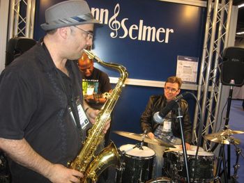 Jerry Vivino, Mike Merritt and SJK, Winter NAMM 2013
