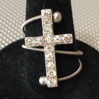 Crystal Cross Spiral Ring