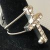 Crystal Cross Spiral Ring