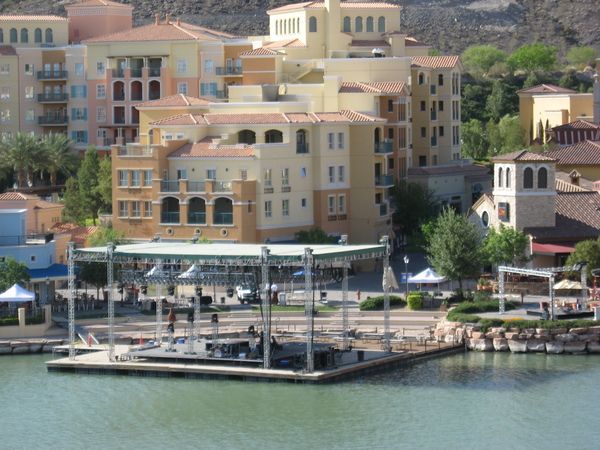 The Huge Stage Being Prepped At The Lake Las Vegas Resort - Live Indie Rock Wars
