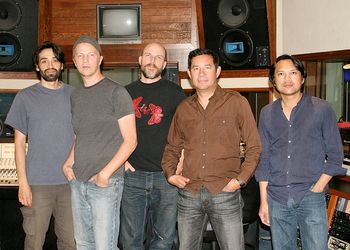 Musicians for "Sleep Spun Brown" session. From left to right Chavo Villanueva,Mark Alan, Ted Scarlett, Alberto Campos and Art Agunod
