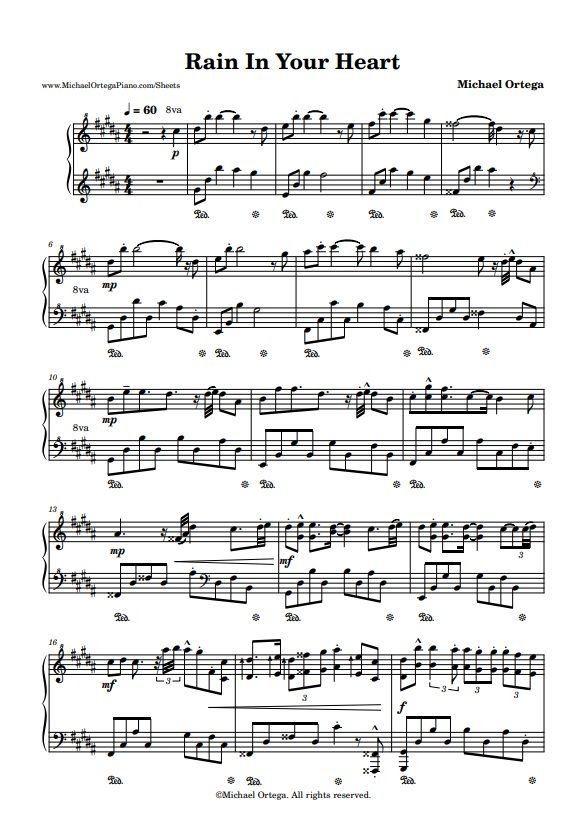 Rain In Your Heart (Piano Score) PDF Download