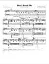 Don't Break Me (Piano Score)