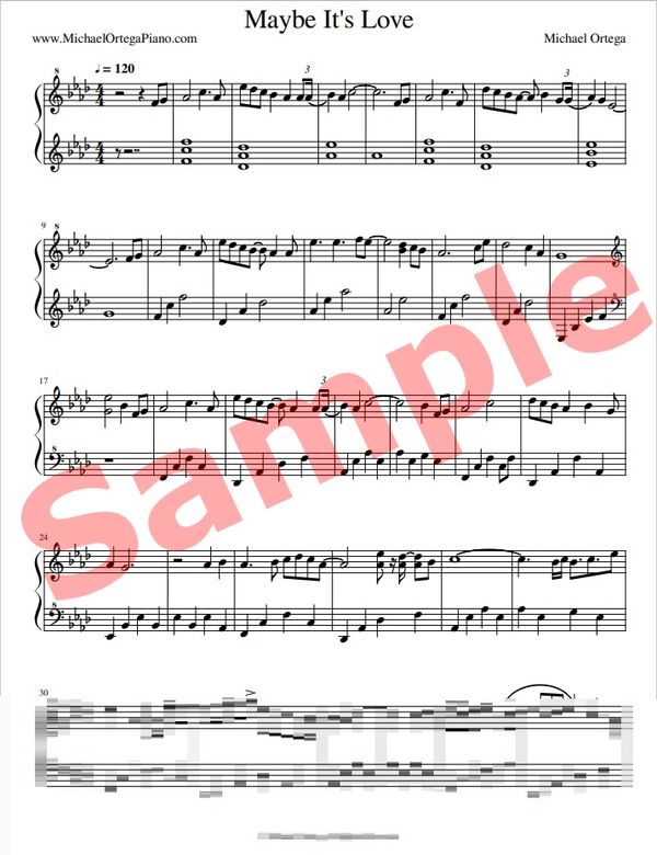 Piano Score - "Maybe It's Love" - Michael Ortega (PDF) Download