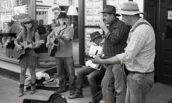 spotted Busking at Sidmouth Folk Festival by Charles
